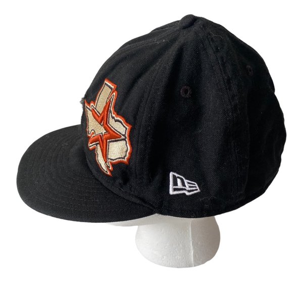 Houston Astros double logo hat black 3D Texas wool cap New Era 59fifty RARE 71/2 - Picture 2 of 8